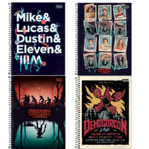 Caderno Universitário 1 Matéria Stranger Things Tilibra - Kit 4 Un.
