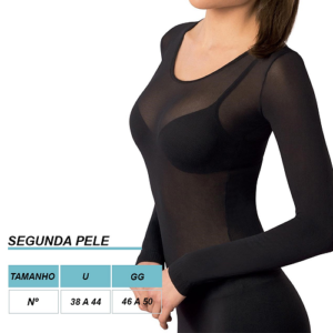 Segunda Pele Decotada Fio 60  Manga Longa 845 - Loba