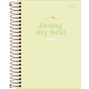 Agenda Espiral Diária Happy M6 2023 - Tilibra - Verde