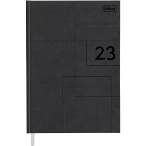 Agenda Executiva Costurada Diária Pratika Preta M6 2023 - Tilibra
