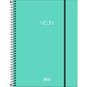 Caderno Universitário Espiral 1 Materia Neon Turquesa - Tilibra